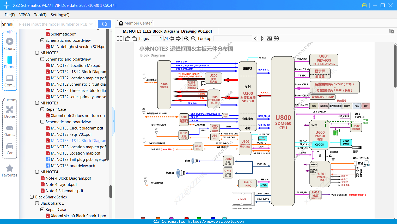 Xiaomi MI NOTE3 L1&L2 Block Diagram & Drawing V01
